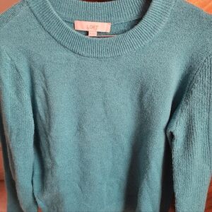 LOFT Teal Green Crewneck Sweater - Cozy Knit Pullover